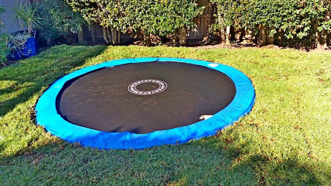 Built in garden trampoline